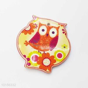 Orange Owl Pattern Owl Shaped Ceramic Placemat/Cup Mat/Pot Mat