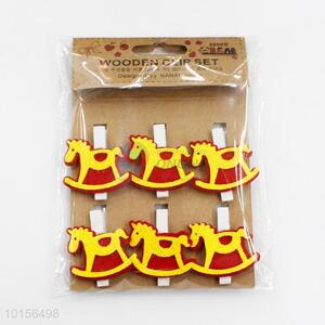 Promotional Gift Clothespin Peg DIY Clothes Clip in Hobbyhorse Shape