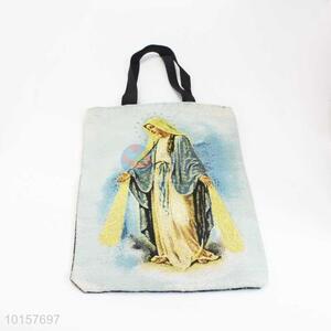 38*28cm Wholesale Personalized Religious Themes Grosgrain Hand Bag with Zipper,Black Belt