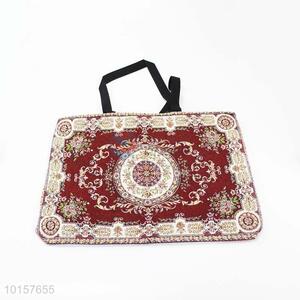 28*38cm Beautiful Pattern Printed Grosgrain Hand Bag with Zipper,Black Belt