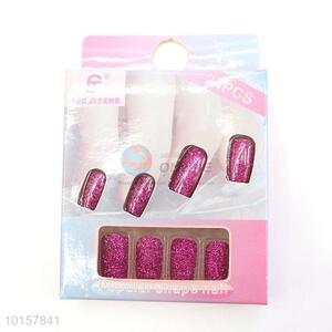 Rose Red Professional Manicure False Nails Fingernails