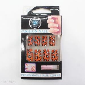 Red Leopard ABS Artificial Nail Art Manicure Fake Nails