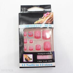 Fashion French Style ABS Artificial Nail Art Fake Nails