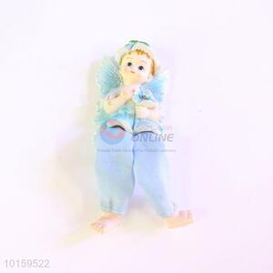 Blue Resin Doll/Resin Crafts with Flowers for Home Decoration