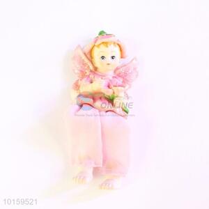 Pink Resin Doll/Resin Crafts with Flowers for Home Decoration