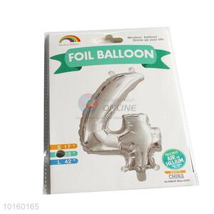 Golden Silver Number 4 Foil Balloons Digit Air Balloons