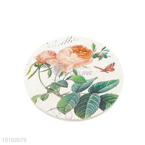 New product cheap best flower style round shape cup mat