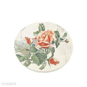 Popular low price high sales flower style round shape cup mat