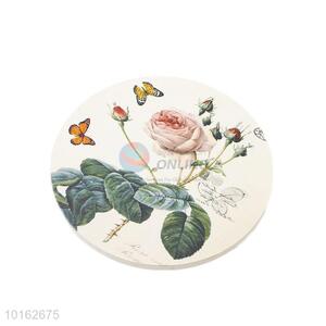 Daily use cheap flower style round shape cup mat