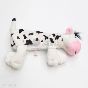 Eco-friendly Plush Cow Shaped Zipper Pen Bag for Kids