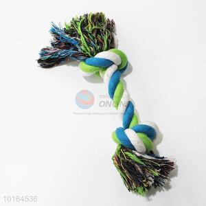 Green Color Cotton Rope Chew Knot Pet Toys