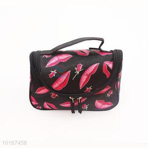 Nice Lip and Rose Printed Cosmetic Bag/Makeup Bag