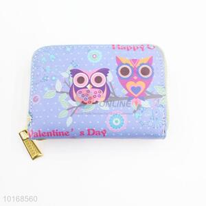 Cute owl pattern lady pu wallet