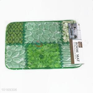 Green Flower Printed Home Floor Mats