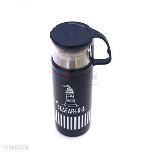 350ml Nice Design Black PP+Stainless Steel Water Bottle