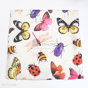 Butterfly pattern cushion cover with single-side printing