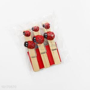 Wooden Tie Clip/Ladybird Paper Clips for Scrapbooking