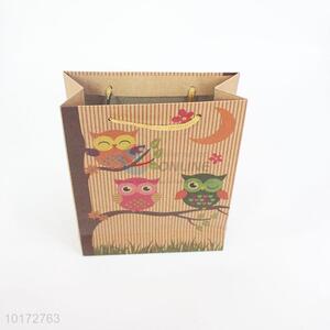 Cute owl pattern kraft paper bag gift bag