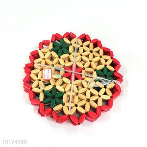 Colorful Round Bamboo Table Mat Heat Pad