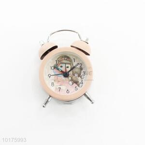 Metal analog two bell ring desk alarm clock