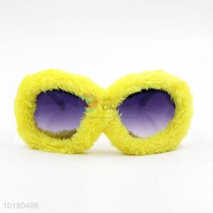 Hot sale yellow short plush sunglasses