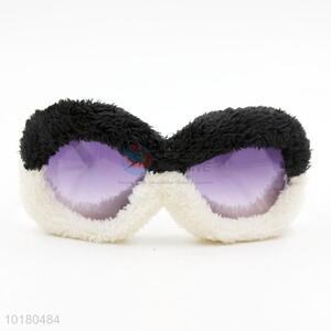 Wholesale white-black short plush sunglasses