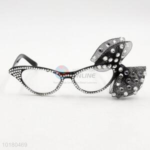 Delicate decorative eye glasses with net bowknot