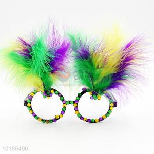 Hot sale colorful feather eye glasses