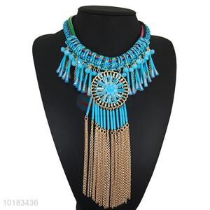 Super Quality Blue Jewelry National Style Chain Necklace