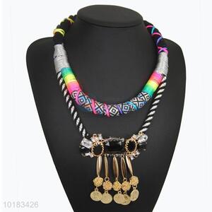 Hot Sale Woven Necklace with Pendant Jewelry for Ladies
