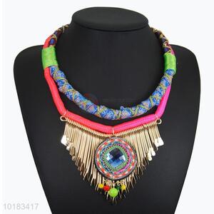 Fashion National Style Necklace with Crystal Pendant Jewelry