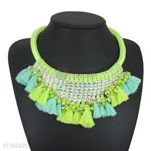 Hot Sale Woven Necklace with Tassels Pendant Jewelry