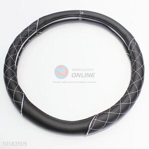 Black PU Leather Universal Car Steering Wheel Cover