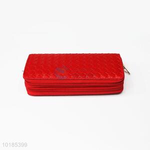 Hot Sale Red Rectangular PU Purse/<em>Wallet</em> for Ladies