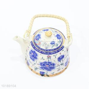 New Design Blue Flower Pattern Ceramic Teapot for Present