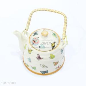 Wholesale Supplies Butterfly Printed Ceramic Teapot for Present