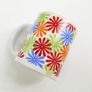 Hot sale flower pattern ceramic cup