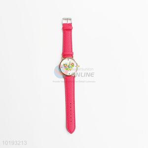 Casual Heart Printed PU Wristwatch Women Bracelet Watch