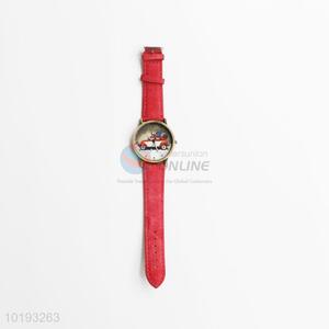 Red Canvas Strap Fabric Women Watch