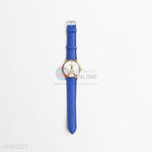 Tower printed blue pu strap women watches