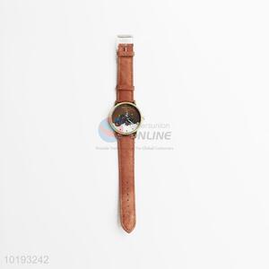 Vintage Style Brown Canvas Couple Watch