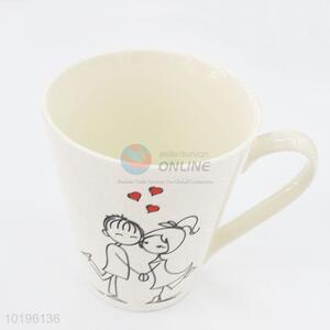 High Quality Couple Printed White Ceramic Cup Gift