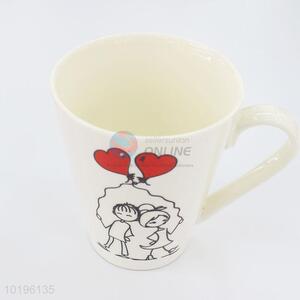 Printed White Ceramic Water Cup Tea Coffee Cup Lover Gift