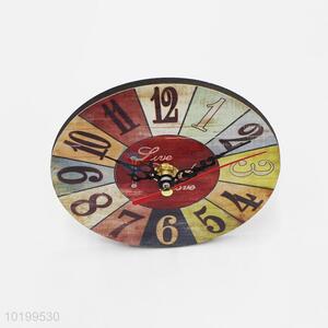 Fancy new wooden round vertical clock desk clock