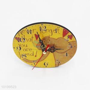 New arrival wooden round vertical clock desk clock