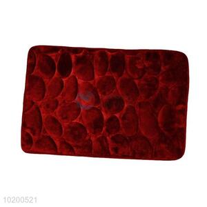 Wine Red Flannel Floor Mat For Home/Hotel