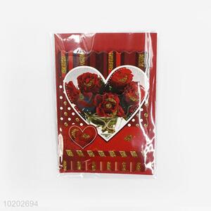 Factory Sales Beautiful Heart Red Rose Greeting Card To Mother