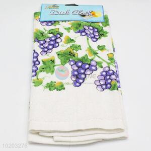 Hot sale grape printed dish towel/washing cloth