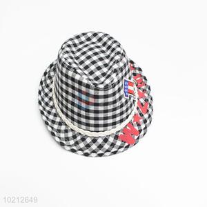 Fashion Checked Straw Hat Kids Hat