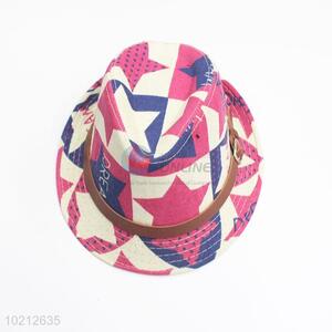 Star pattern fedora hat for kids children